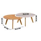 Conjunto De Mesas De Centro Redonda Classic Ii Off White E Na