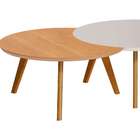 Conjunto De Mesas De Centro Redonda Classic Ii Off White E Na