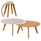 Conjunto De Mesas De Centro Redonda Classic Ii Off White E Na