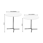 Conjunto De Mesas Laterais 60cm E 50cm Veneza Branco Base Em