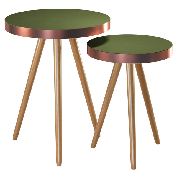 Conjunto De Mesas Laterais Decorativas Sala De Estar Malaga V