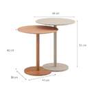 Conjunto De Mesas Laterais Lia Off White E Natural