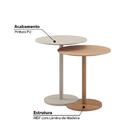 Conjunto De Mesas Laterais Lia Off White E Natural