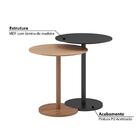 Conjunto De Mesas Laterais Lia Preta E Natural