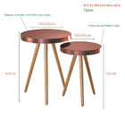 Conjunto De Mesas Laterais Sala De Estar Malaga E Puff Decora