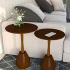 Conjunto De Mesas Pé Adorno Rubi Imbuia Portal Acessórios