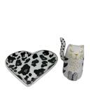 Conjunto De Mini Gatinho E Porta Anel De Coração