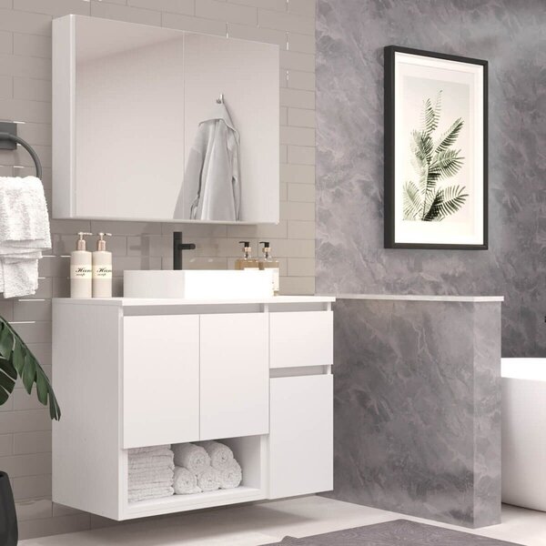 Conjunto De Móveis Para Banheiro 80cm Aurora Branco