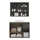 Conjunto De Móveis Para Banheiro 80cm Aurora Mel/grafite