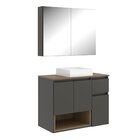 Conjunto De Móveis Para Banheiro 80cm Aurora Mel/grafite