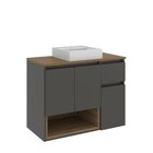 Conjunto De Móveis Para Banheiro 80cm Aurora Mel/grafite