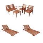 Conjunto De Móveis Sofa, 2 Poltronas, Mesa E 2 Espreguiçadeir