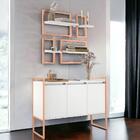 Conjunto De Nicho Decorativo E Buffet Madri Branco Cobre