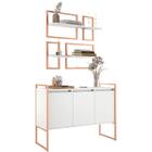 Conjunto De Nicho Decorativo E Buffet Madri Branco Cobre