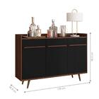 Conjunto De Painel E Aparador 3 Portas Werneck Nogal Preto Fo