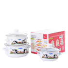 Conjunto De Panela / Cacarola Esmaltada Agata Com 3 Pecas