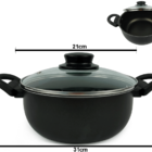 Conjunto De Panela Caçarola 5 Peças Antiaderente Com Tampa De