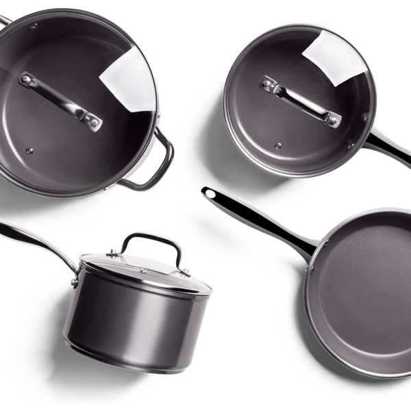 Conjunto De Panelas 4 Peças  Cinza  Com Antiaderente Ceramic