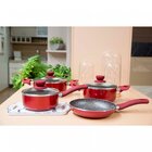 Conjunto De Panelas 4 Peças Smart Stone A5 Importadora Vermel