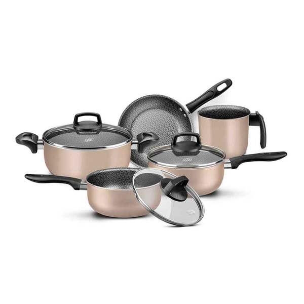 Conjunto De Panelas 5 Peças Champagne Supra Antiaderente Mta