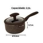 Conjunto De Panelas 5 Peças Marrom Antiaderente Induçao Hercu