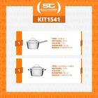 Conjunto De Panelas Allegra Inox 2 Peças Fundo Triplo 16 E 18