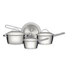 Conjunto De Panelas Allegra Inox 4 Peças E Chaleira Elétrica