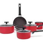 Conjunto De Panelas Antiaderente Brinox Preserve Vermelha 5 P