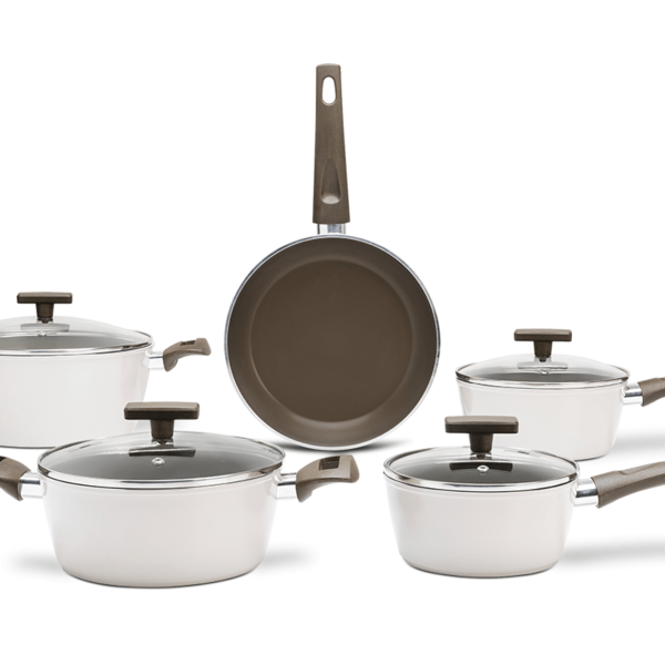 Conjunto De Panelas Antiaderente Indução Ceramic Life Organik