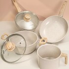 Conjunto De Panelas Antiaderentes Cerâmica 4pcs Oster - Creme