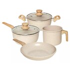 Conjunto De Panelas Antiaderentes Cerâmica 4pcs Oster - Creme