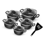 Conjunto De Panelas Caçarolas Com Tampa De Vidro Patolux 5 Pe