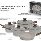 Conjunto De Panelas Ceramica Antiaderente Marmol Indução 5 Pe