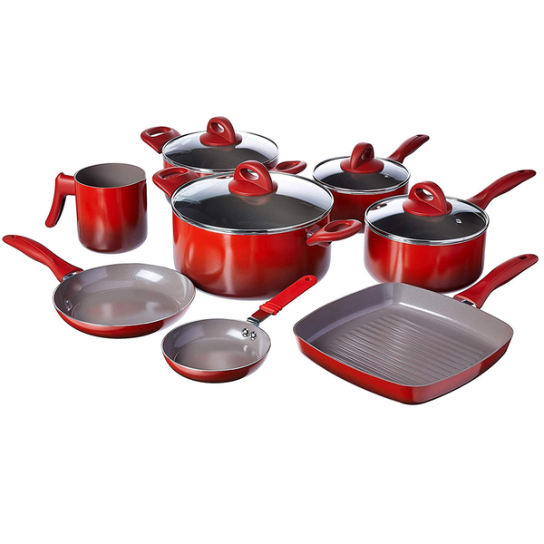 Conjunto De Panelas Ceramico 8 Pecas Brinox Vermelho 4791 104 Leroy Merlin
