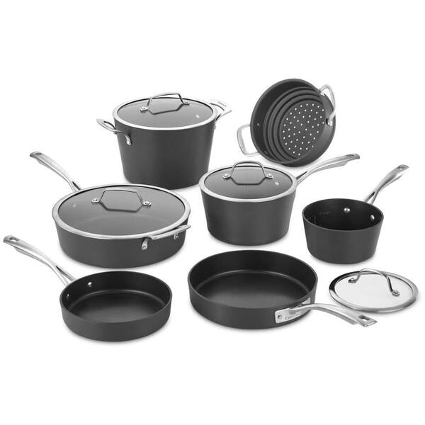 Conjunto De Panelas Cuisinart Preto Antiaderente Anodizado 11