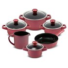 Conjunto De Panelas De Cerâmica Ceraflame 6 Peças Duo Rose Go