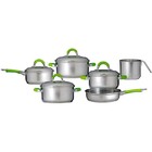 Conjunto De Panelas Em Inox E Silicone - 6 Peças - Euro Home