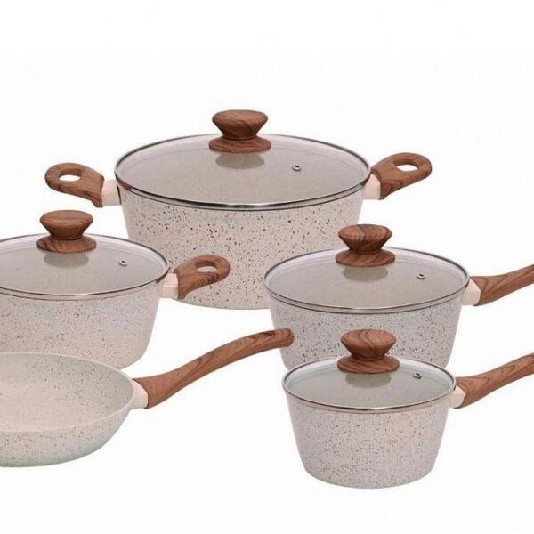 Conjunto De Panelas Fundo Triplo Indução Cerâmica 5 Pçs Mimo