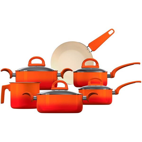 Conjunto De Panelas Intense - 6 Peças - Dolce Vita - Laranja