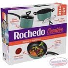 Conjunto De Panelas Rochedo Antiaderente Creative 5 Pç Blue L