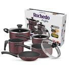 Conjunto De Panelas Rochedo New Agile Vermelho 5 Peças