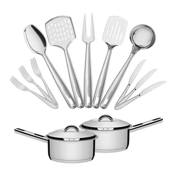 Conjunto De Panelas Solar 16cm 1,4l Com 12 Talheres Laguna E