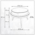 Conjunto De Poltrona Com Puff La Pétala Pés Duo Veludo Azul M