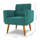 Conjunto De Poltrona E Puff Decorativos Miller Veludo Verde M