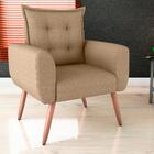 Conjunto De Poltronas Decorativas Atlas Linho Areia