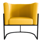 Conjunto De Poltronas Decorativas Craig Veludo Amarelo