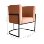 Conjunto De Poltronas Decorativas Craig Veludo Ferrugem