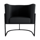 Conjunto De Poltronas Decorativas Craig Veludo Preto