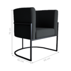 Conjunto De Poltronas Decorativas Craig Veludo Preto