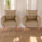 Conjunto De Poltronas Decorativas Lily Linho Areia